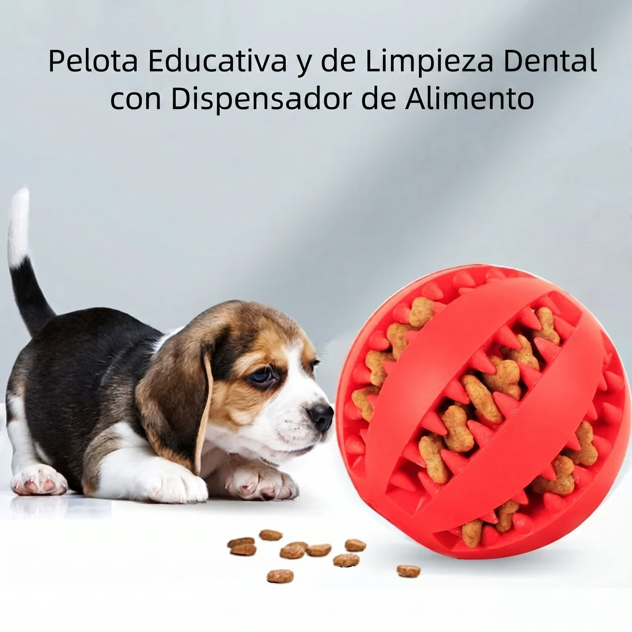 Pelota Interactiva para Perros — Juguete Dental de Goma con Dispensador de Premios