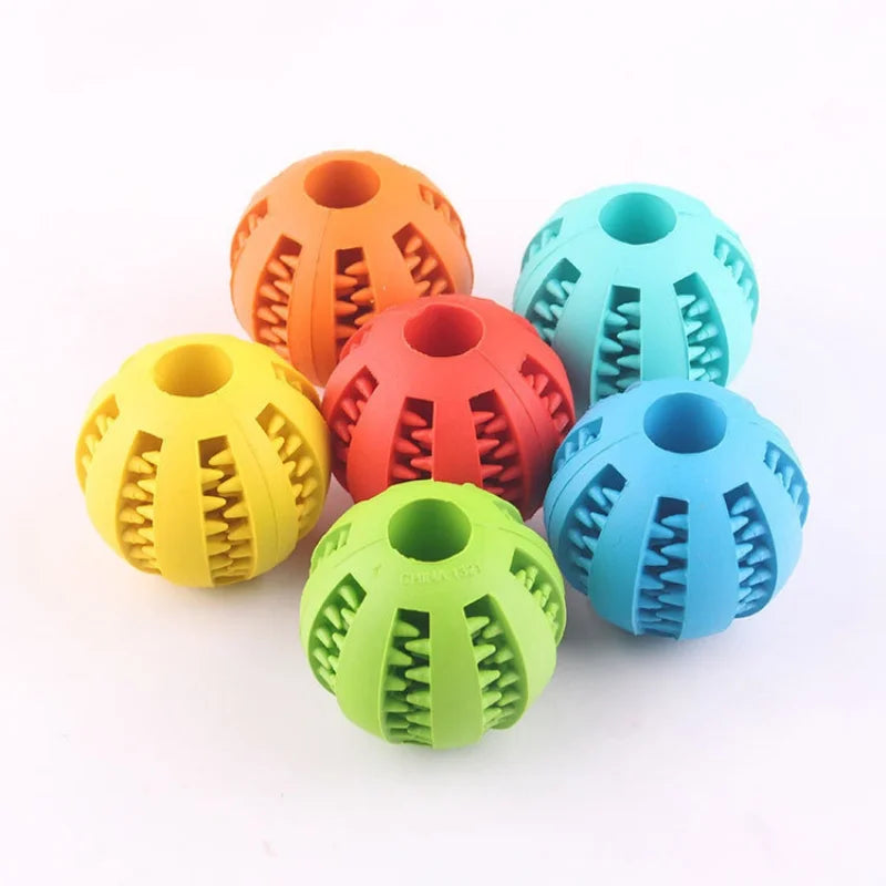 Pelota Interactiva para Perros — Juguete Dental de Goma con Dispensador de Premios